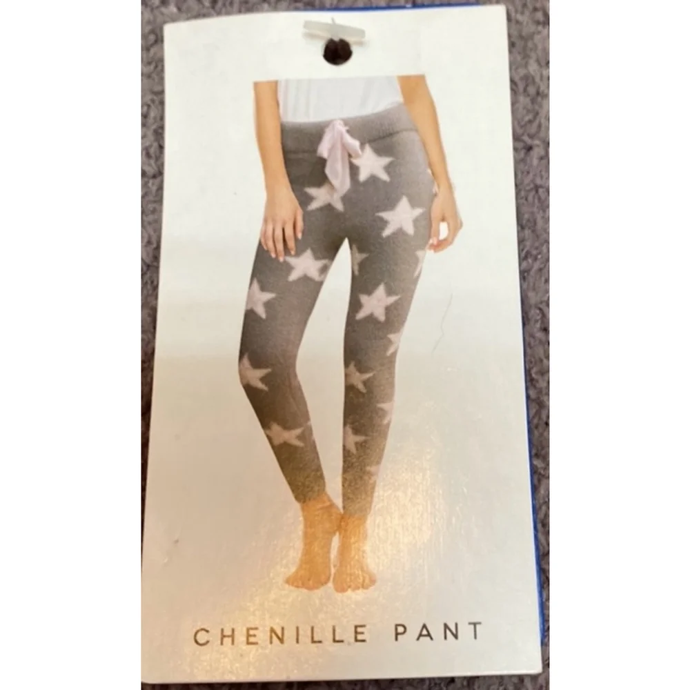 Women's Honeydew Pants, Gray & Pink Star Print, Size S - Picture 5 of 5